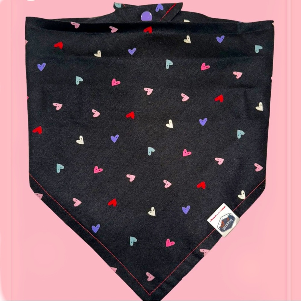 🐶🐱Handmade Be Mine Dog or Cat Pet Bandana Scarf with Snap Button 💕❤️💛💜💙🧡